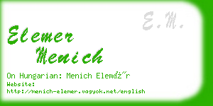 elemer menich business card